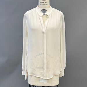 L'AGENCE Cream Blouse with Button Detail, medium